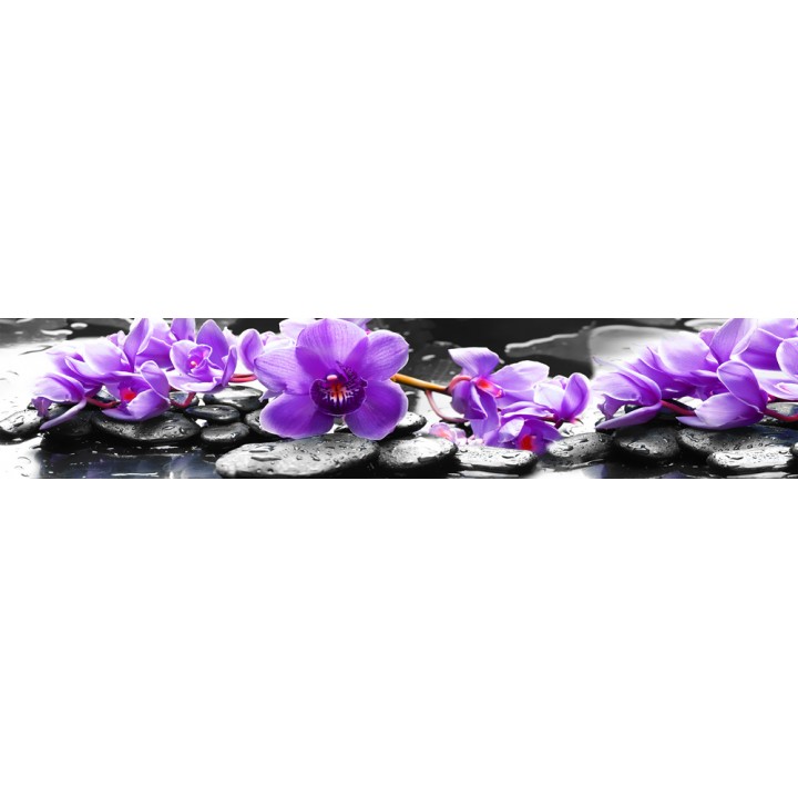 Кухонный фартук Фиолетовые орхидеи